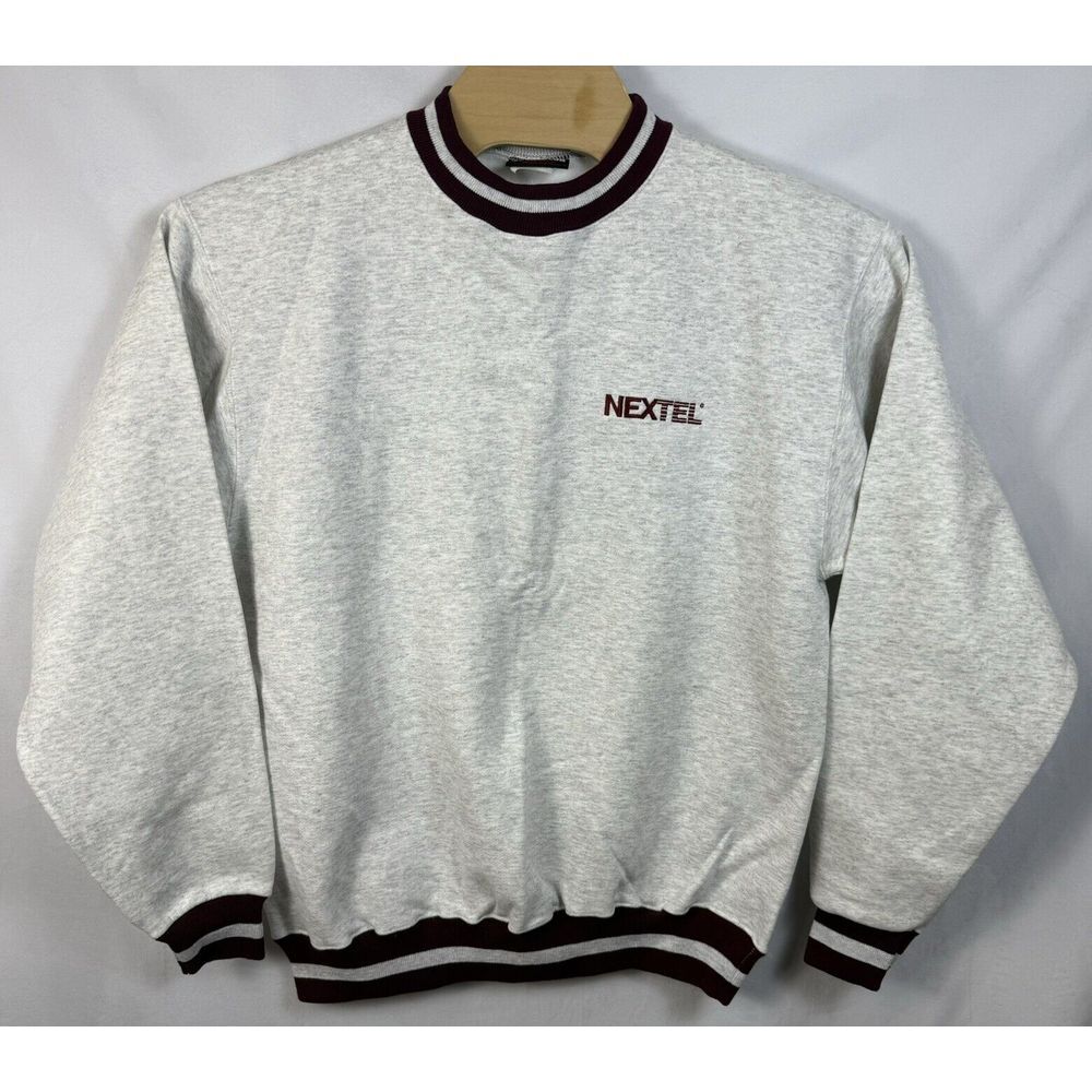 Vintage 1990s Nextel Ultra Club Collection Ringer Style‎ Crew Neck Sweatshirt L